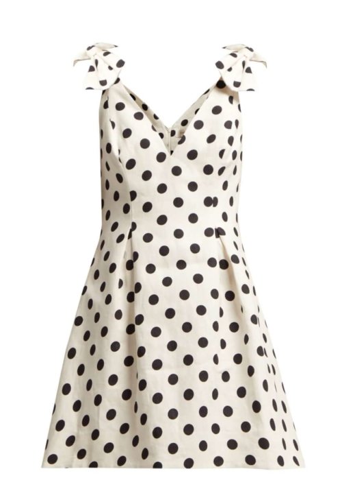 vacation wear ZIMMERMANN | Corsage polka-dot cotton mini dress