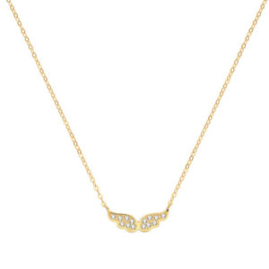Genuine 9CT Yellow Gold CZ Wings Necklace 1.2 Grams - Gift Boxed
