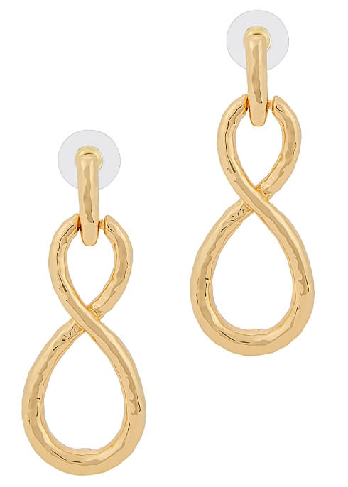 Hammered gold-tone drop earrings