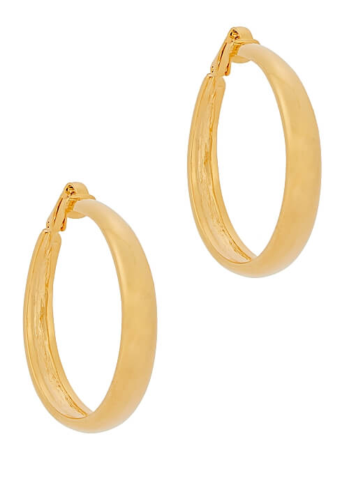 Gold-tone clip-on hoop earrings