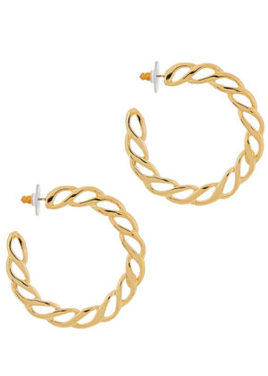 Kenneth Jay Lane  Cut-out gold-tone hoop earrings