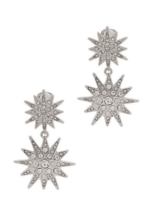 Kenneth Jay Lane Starburst crystal-embellished clip-on earrings