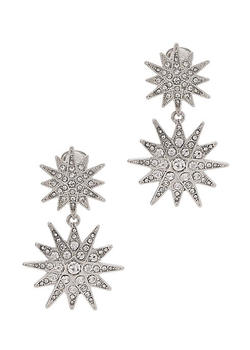 Kenneth Jay Lane Starburst crystal-embellished clip-on earrings