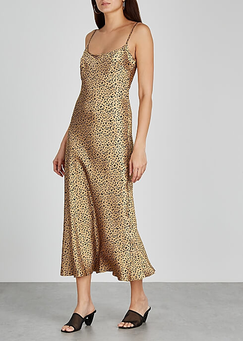 Holly leopard-print silk midi dress
