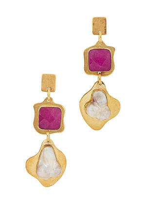 Candy gold-plated drop earrings