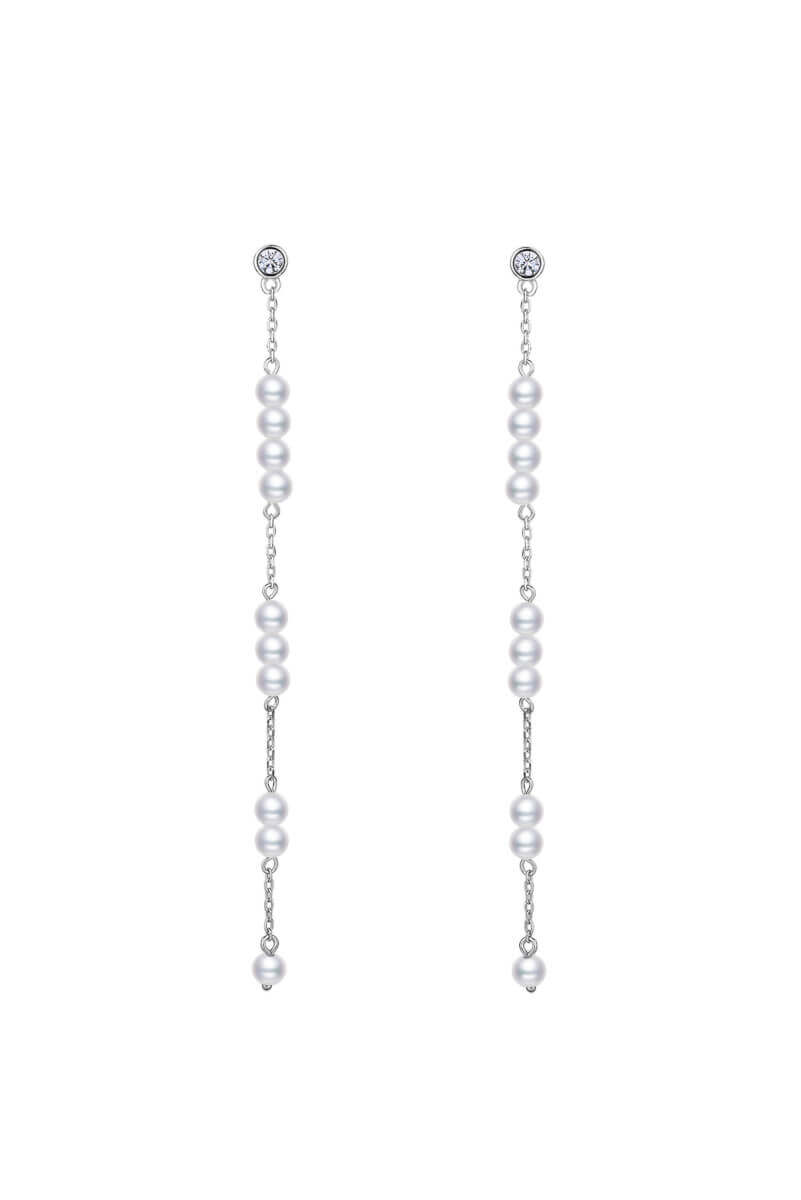 independent brands AVILIO London | 925 Sterling Silver Pearl Drop Stream Earrings