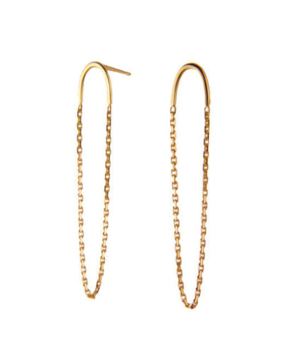 independent brands Irena Chumra Arc And Chain Gold Earrings