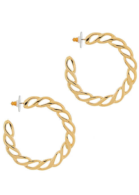 Kenneth Jay Lane | Cut-out gold-tone hoop earrings