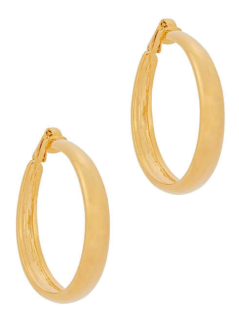 independent brands Kenneth Jay Lane | Gold-tone Clip-On Hoop Earrings