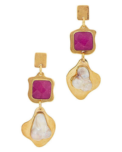 independent brands Kenneth jay lane gold tone drop earrings