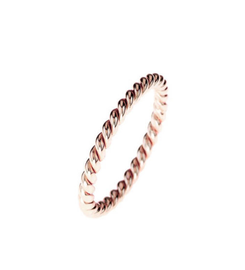 LATELITA | Rose gold Large Twisted Flax Ring |