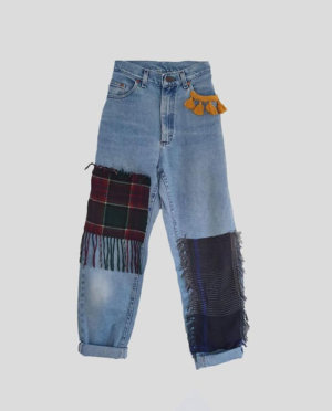 Recycled High Waisted Patch Jeans