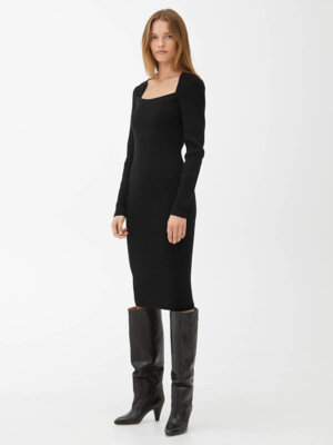 Knitted Square-Neck Dress