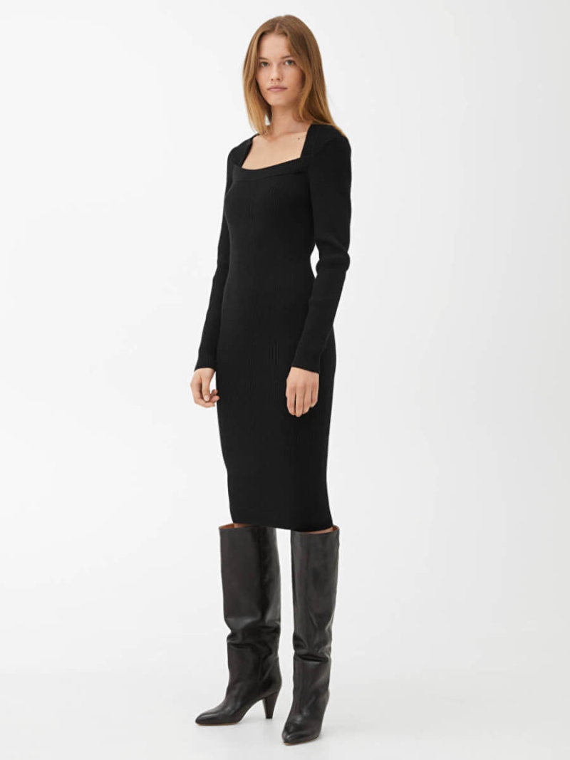 Knitted Square-Neck Dress