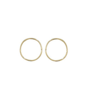 GENUINE 9CT YELLOW GOLD 14MM HINGED SLEEPERS EARRINGS GIFT BOXED