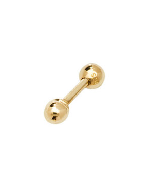 9CT YELLOW GOLD 5MM DUMB BELL HELIX CARTILAGE BODY PIERCING STUD EARRING