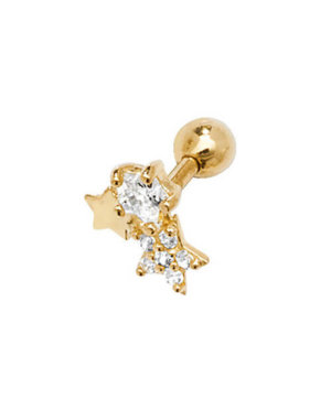 GENUINE 9CT YEL GOLD CZ CONSTELLATION CARTILAGE 6MM POST STUD EARRING