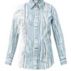 THEBE MAGUGU Feather-trimmed shredded denim-print cotton shirt