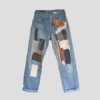 High Waisted Fully Patchwork Recycled Jeans