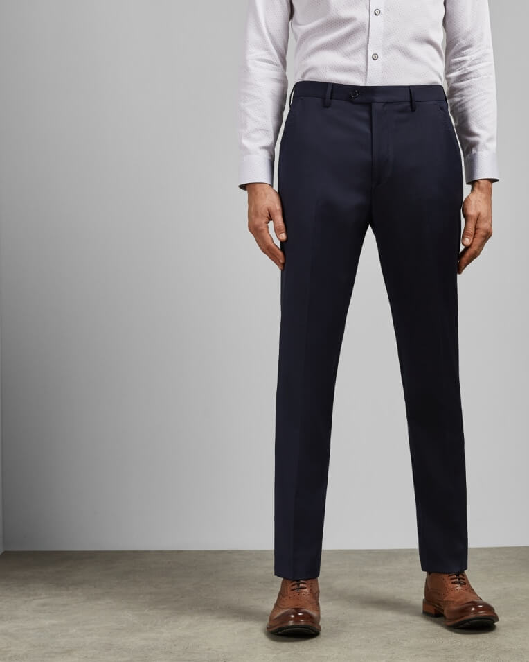 Debonair Plain Wool Slim Fit Trousers