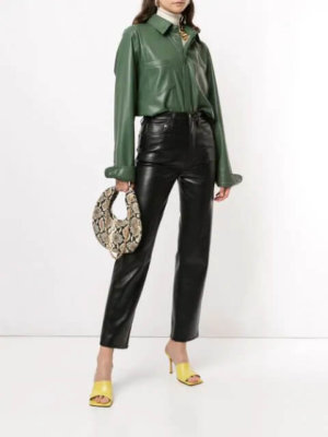AGOLDE straight leg faux leather trousers
