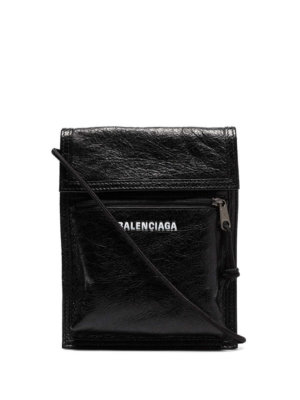 Balenciaga Explorer Arena cracked leather messenger bag - Black