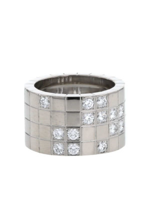 Cartier 2010s pre-owned 18kt white gold and diamond Lanière ring