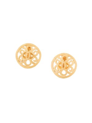 Chanel Pre-Owned 1995 cutout round earrings - Metallic