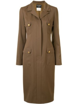 Chanel Pre-Owned 1996 coat-style dress - Brown