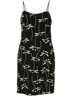 Chanel Pre-Owned 1998 dragon fly print dress - Black