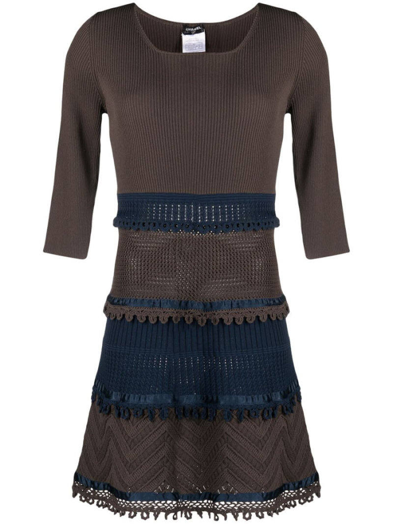 Chanel Pre-Owned 2006 crochet knitted dress - Brown