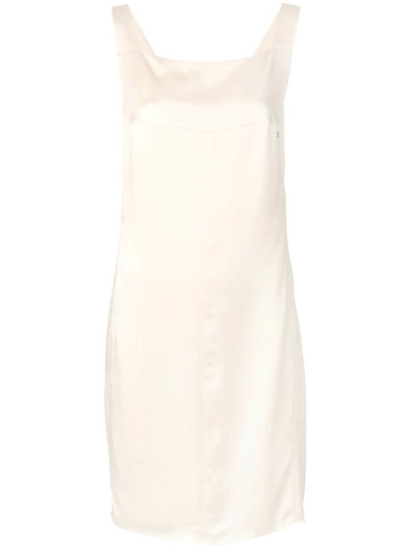 Chanel Pre-Owned square neck shift dress - Neutrals