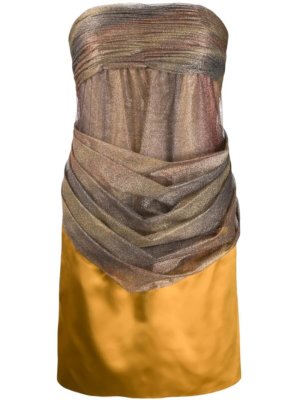 Chanel Pre-Owned strapless draped dress - Yellow