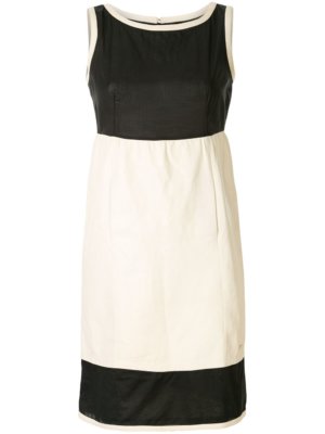 Chanel Pre-Owned two-tone shift dress - White