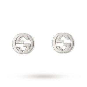 Interlocking G Earrings in Silver