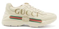 cream sneakers with gucci branding