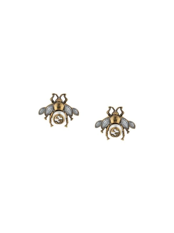 Bee earrings with crystals FARFETCH