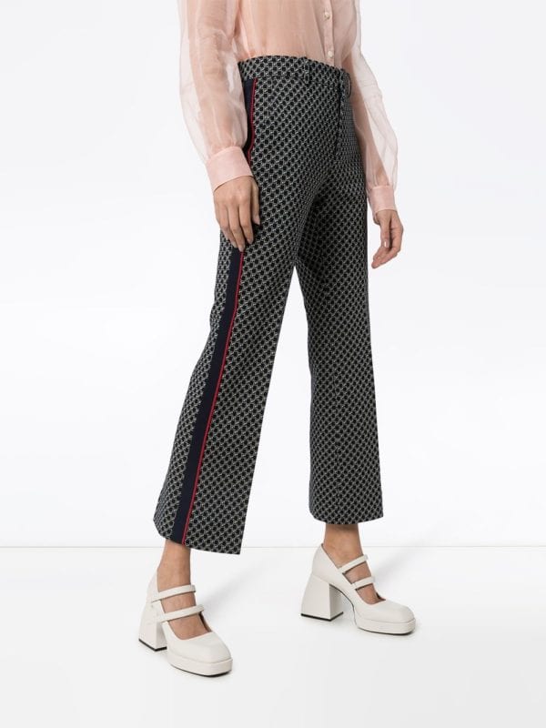 Gucci GG-print cropped flared trousers