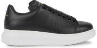 black leather sneaker with thick white outsole