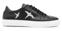 black leather sneaker with white sole