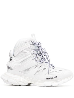 BALENCIAGA logo-print lace-up sneakers - White