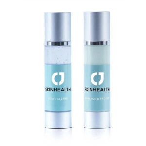 two bottles of skincare product