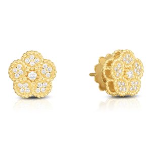 Exclusive Flower 18ct Yellow Gold 0.32cttw Diamond Earrings