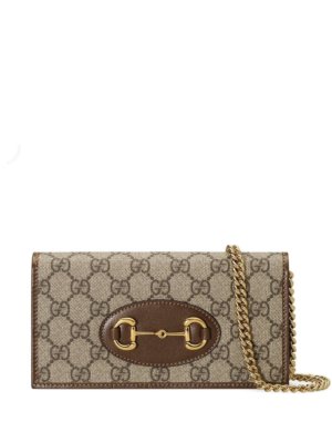 Gucci Gucci 1955 Horsebit wallet with chain - Neutrals