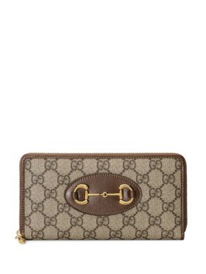Gucci Gucci 1955 Horsebit zip around wallet - Brown