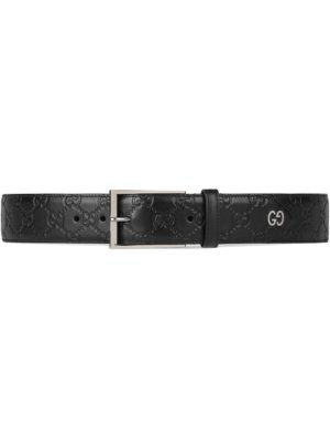 Gucci Gucci Signature belt with GG detail - Black