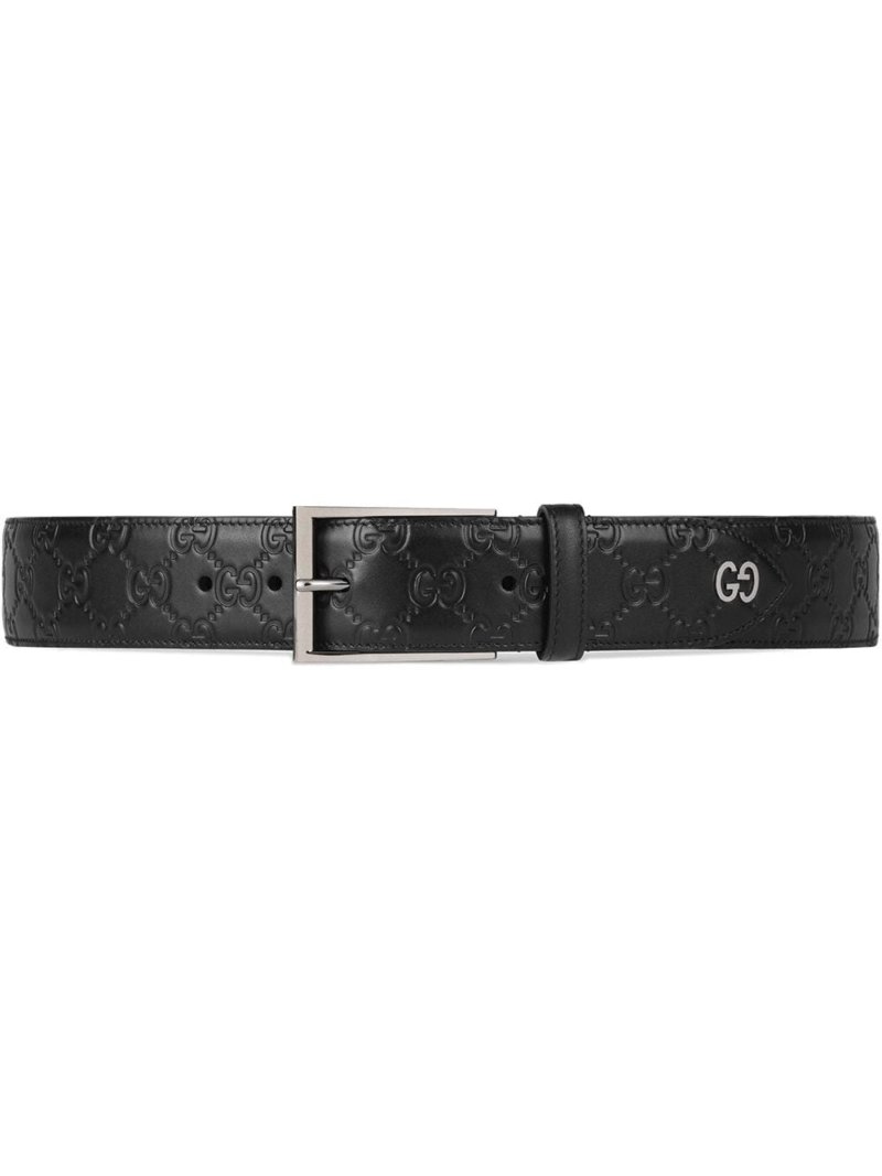 Gucci Gucci Signature belt with GG detail - Black