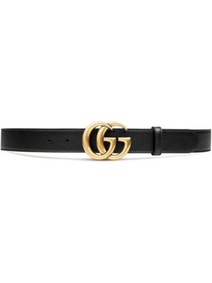 Gucci Leather belt with Double G buckle - Black