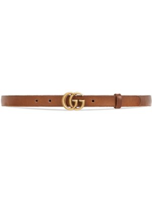 Gucci Leather belt with Double G buckle - Brown