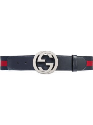 Gucci Web belt with G buckle - Blue